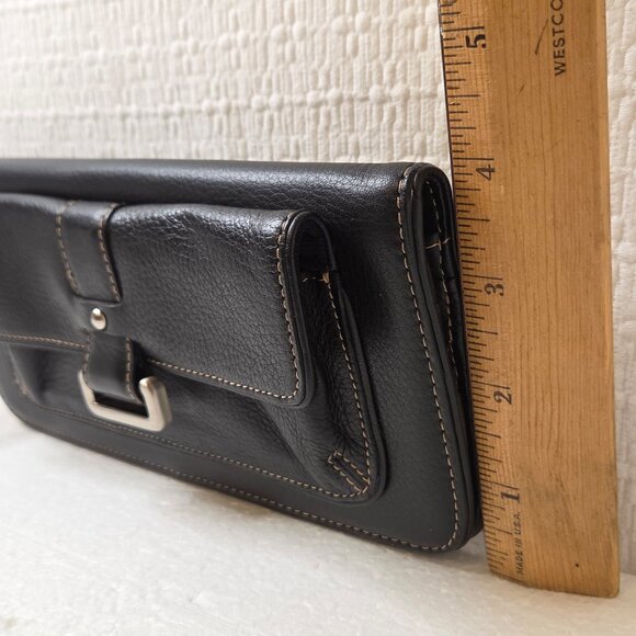 NWT Ann Taylor Black Genuine Leather Bifold Wallet Wristlet - OS - Picture 12 of 12